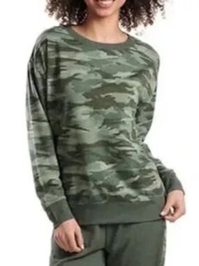 Splendid Olive Heather Camo Pullover Sweatshirt - Size Large